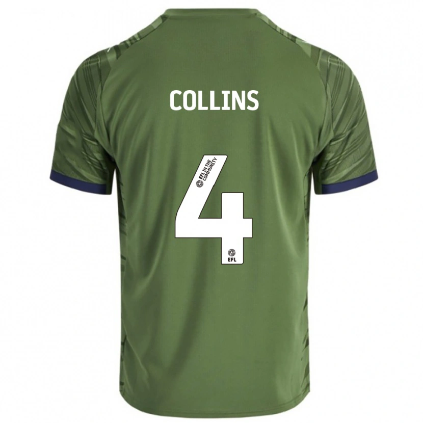 Danxen Mujer Camiseta Archie Collins #4 Verde Blanco 2ª Equipación 2025/26 La Camisa
