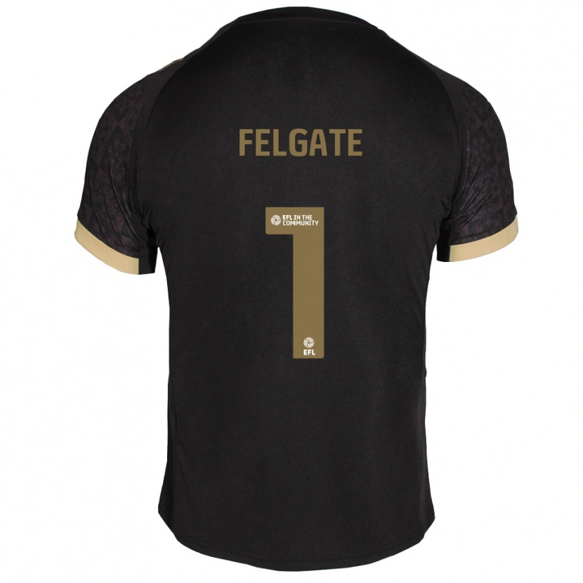 Danxen Mujer Camiseta Lily Felgate #1 Negro Dorado 2ª Equipación 2025/26 La Camisa