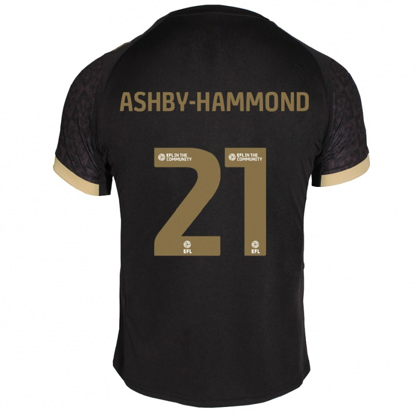 Danxen Mujer Camiseta Luca Ashby-Hammond #21 Negro Dorado 2ª Equipación 2025/26 La Camisa