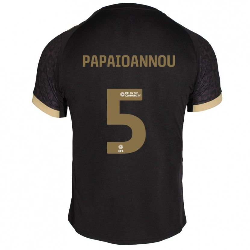 Danxen Mujer Camiseta Panagiota Papaioannou #5 Negro Dorado 2ª Equipación 2025/26 La Camisa