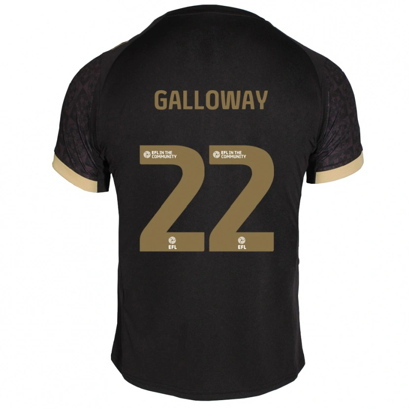 Danxen Mujer Camiseta Brendan Galloway #22 Negro Dorado 2ª Equipación 2025/26 La Camisa