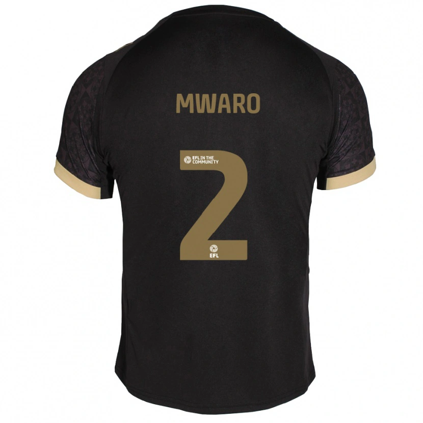 Danxen Mujer Camiseta Joe Mwaro #2 Negro Dorado 2ª Equipación 2025/26 La Camisa