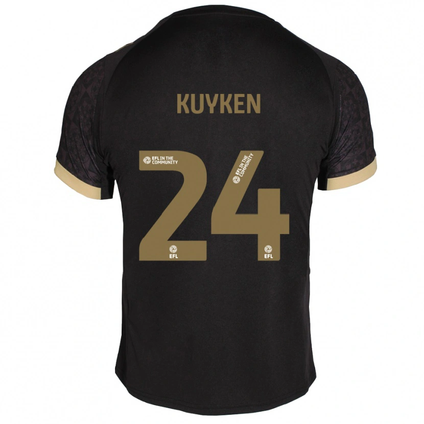 Danxen Mujer Camiseta Ava Kuyken #24 Negro Dorado 2ª Equipación 2025/26 La Camisa