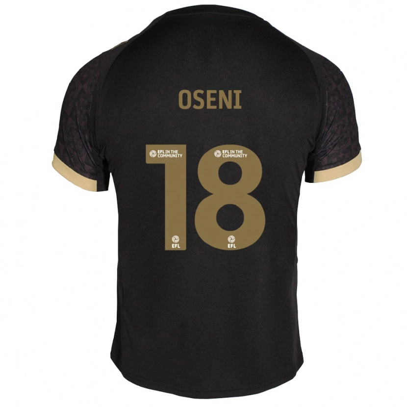 Danxen Mujer Camiseta Owen Oseni #18 Negro Dorado 2ª Equipación 2025/26 La Camisa