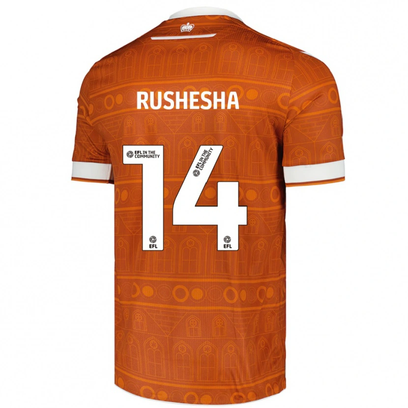 Danxen Mujer Camiseta Tivonge Rushesha #14 Naranja Blanco 2ª Equipación 2025/26 La Camisa