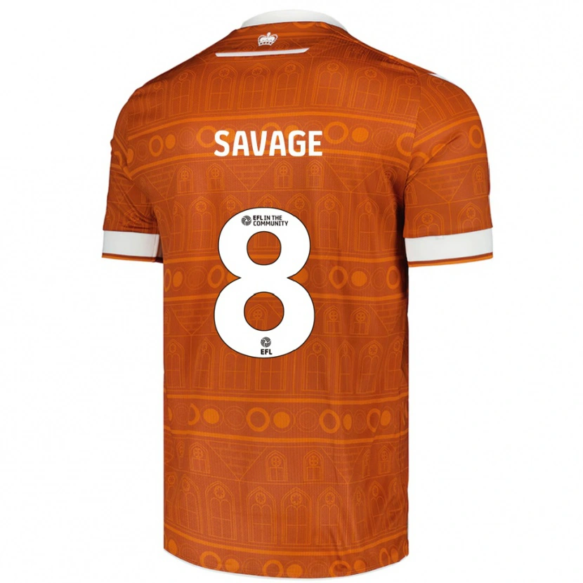 Danxen Mujer Camiseta Charlie Savage #8 Naranja Blanco 2ª Equipación 2025/26 La Camisa