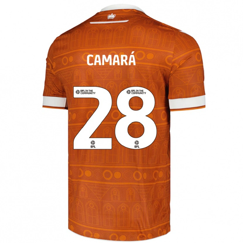 Danxen Mujer Camiseta Mamadi Camará #28 Naranja Blanco 2ª Equipación 2025/26 La Camisa