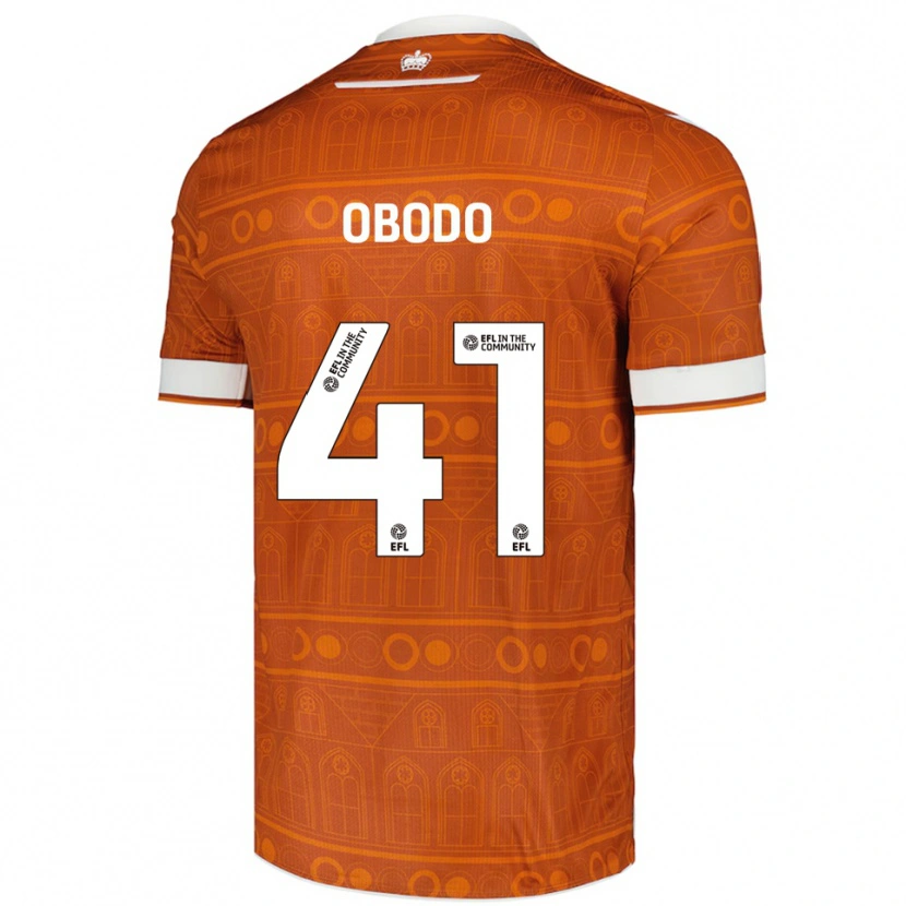 Danxen Mujer Camiseta Miles Obodo #41 Naranja Blanco 2ª Equipación 2025/26 La Camisa