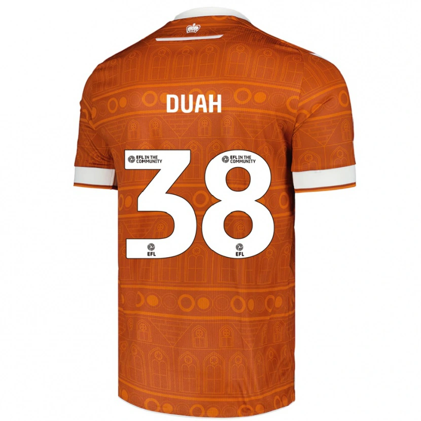 Danxen Mujer Camiseta Philip Duah #38 Naranja Blanco 2ª Equipación 2025/26 La Camisa