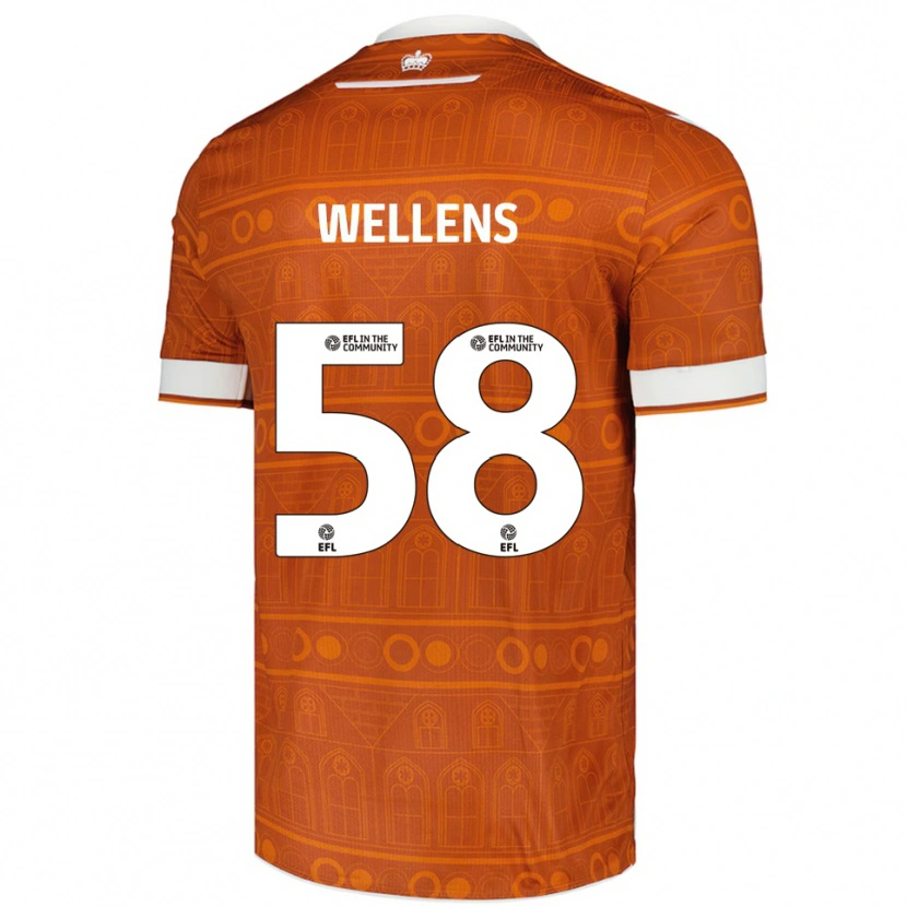 Danxen Mujer Camiseta Charlie Wellens #58 Naranja Blanco 2ª Equipación 2025/26 La Camisa