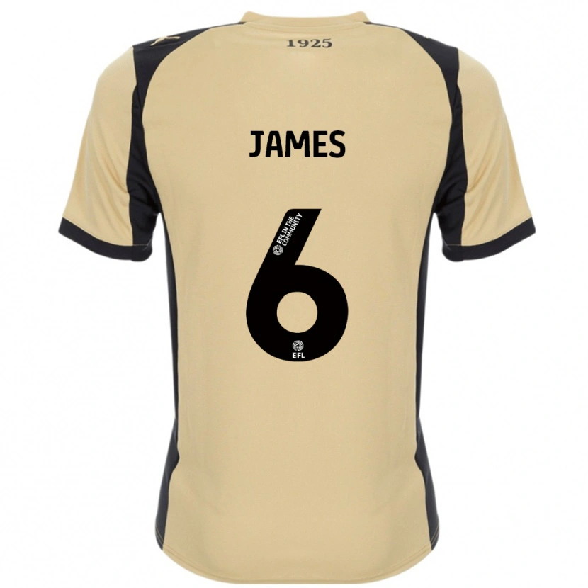 Danxen Mujer Camiseta Reece James #6 Dorado Negro 2ª Equipación 2025/26 La Camisa