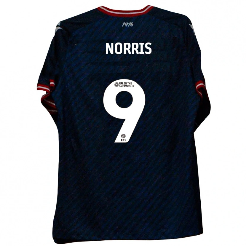 Danxen Mujer Camiseta Frank Norris #9 Azul Marino Rojo 2ª Equipación 2025/26 La Camisa