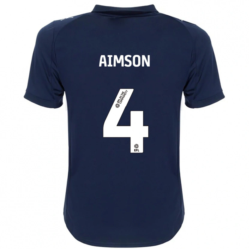Danxen Mujer Camiseta Will Aimson #4 Azul Marino Blanco 2ª Equipación 2025/26 La Camisa