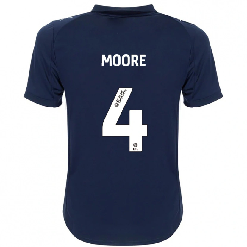 Danxen Mujer Camiseta Abbie Moore #4 Azul Marino Blanco 2ª Equipación 2025/26 La Camisa