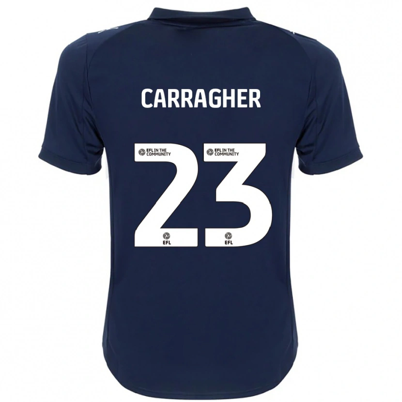 Danxen Mujer Camiseta James Carragher #23 Azul Marino Blanco 2ª Equipación 2025/26 La Camisa