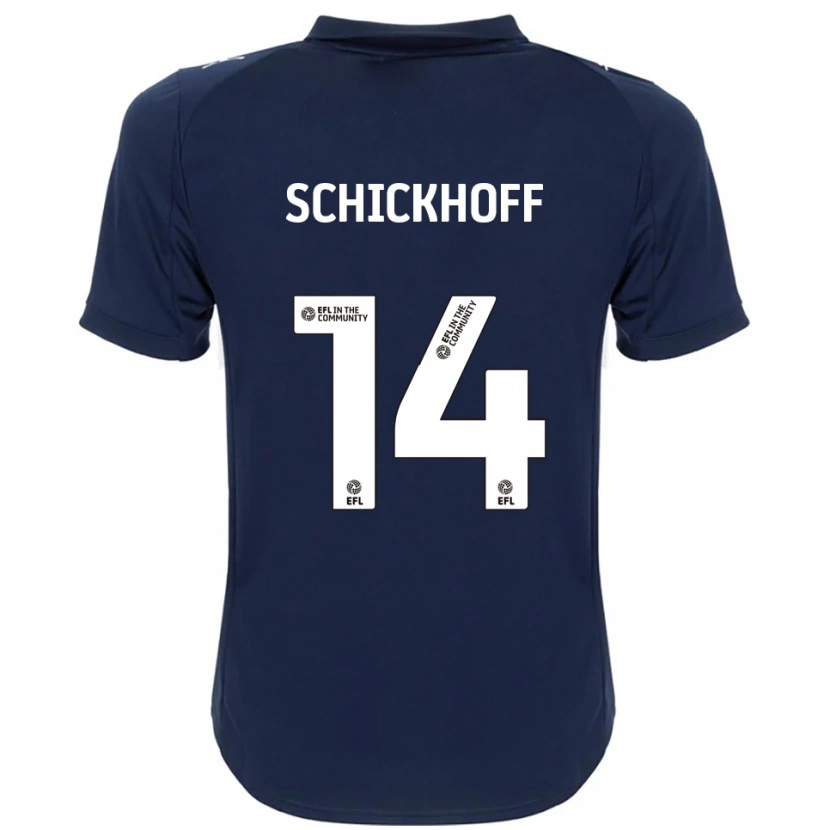 Danxen Mujer Camiseta Ella Schickhoff #14 Azul Marino Blanco 2ª Equipación 2025/26 La Camisa