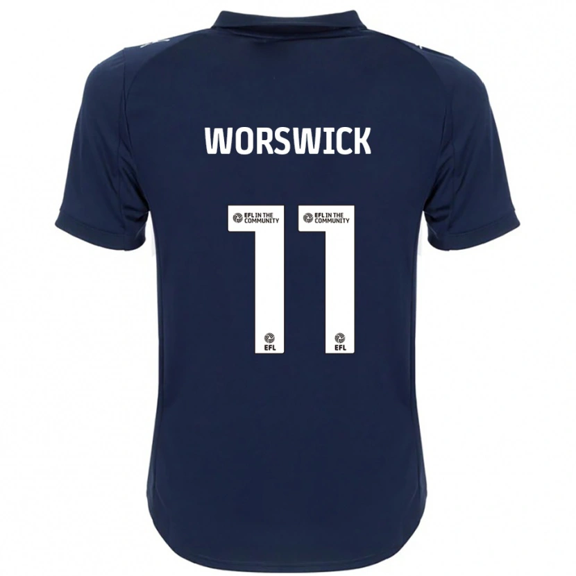 Danxen Mujer Camiseta Isobel Worswick #11 Azul Marino Blanco 2ª Equipación 2025/26 La Camisa
