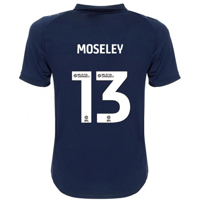 Danxen Mujer Camiseta Faye Moseley #13 Azul Marino Blanco 2ª Equipación 2025/26 La Camisa