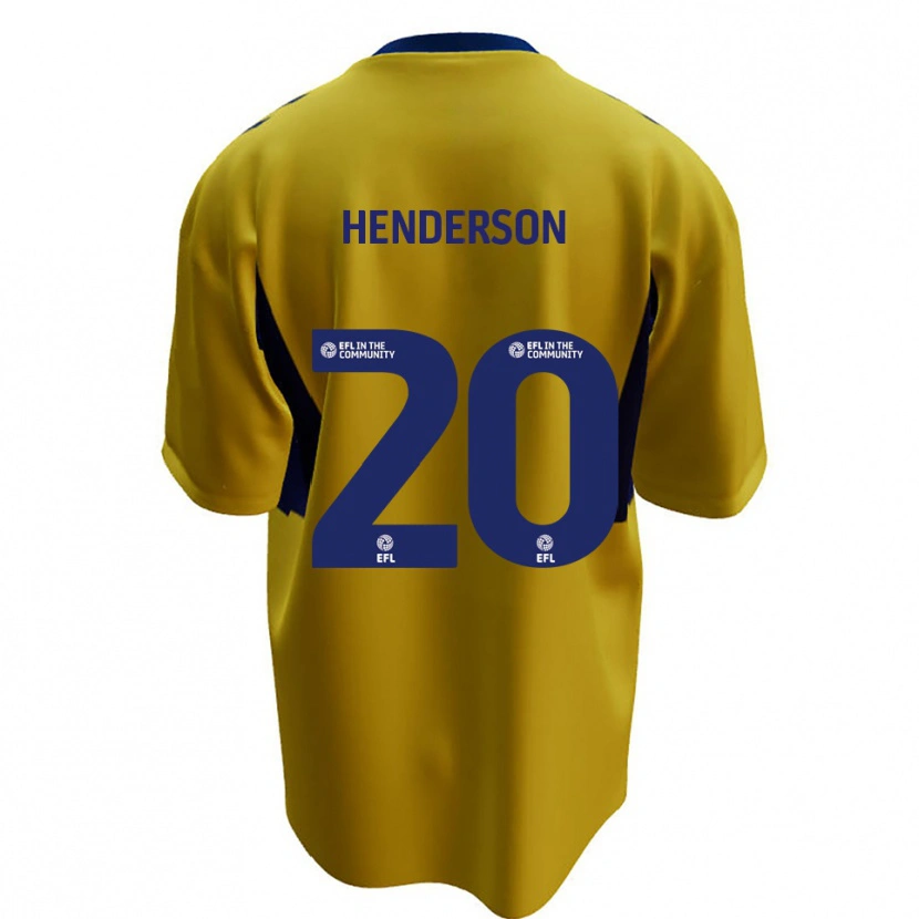 Danxen Mujer Camiseta Ewan Henderson #20 Amarillo Azul 2ª Equipación 2025/26 La Camisa