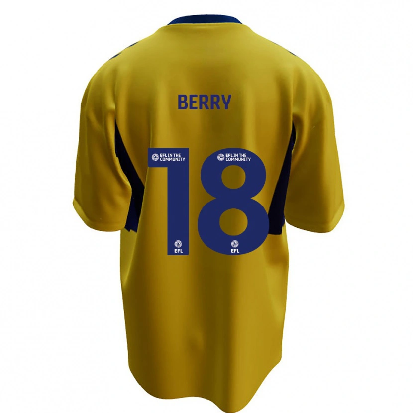 Danxen Mujer Camiseta James Berry #18 Amarillo Azul 2ª Equipación 2025/26 La Camisa