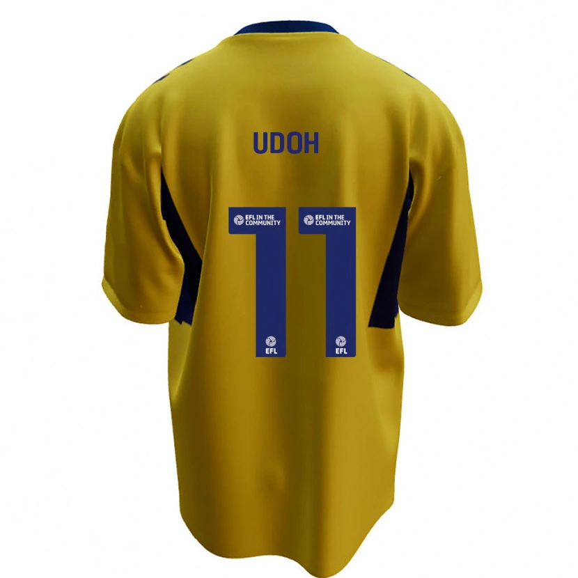 Danxen Mujer Camiseta Daniel Udoh #11 Amarillo Azul 2ª Equipación 2025/26 La Camisa