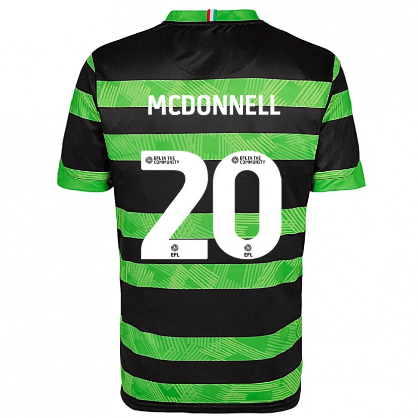 Danxen Mujer Camiseta Joe Mcdonnell #20 Negro Verde 2ª Equipación 2025/26 La Camisa