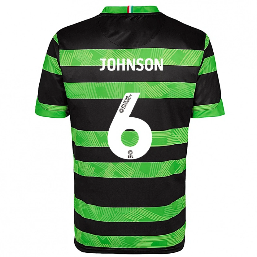 Danxen Mujer Camiseta Ryan Johnson #6 Negro Verde 2ª Equipación 2025/26 La Camisa