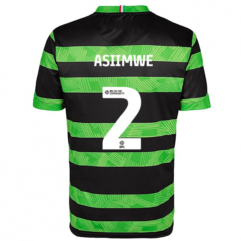 Danxen Mujer Camiseta Nathan Asiimwe #2 Negro Verde 2ª Equipación 2025/26 La Camisa