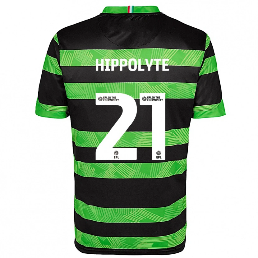 Danxen Mujer Camiseta Myles Hippolyte #21 Negro Verde 2ª Equipación 2025/26 La Camisa