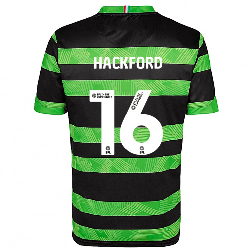 Danxen Mujer Camiseta Antwoine Hackford #16 Negro Verde 2ª Equipación 2025/26 La Camisa