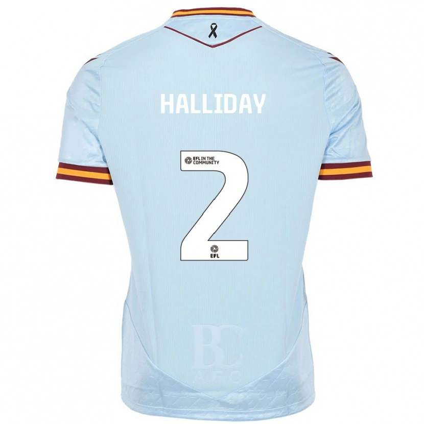 Danxen Mujer Camiseta Brad Halliday #2 Celeste 2ª Equipación 2025/26 La Camisa