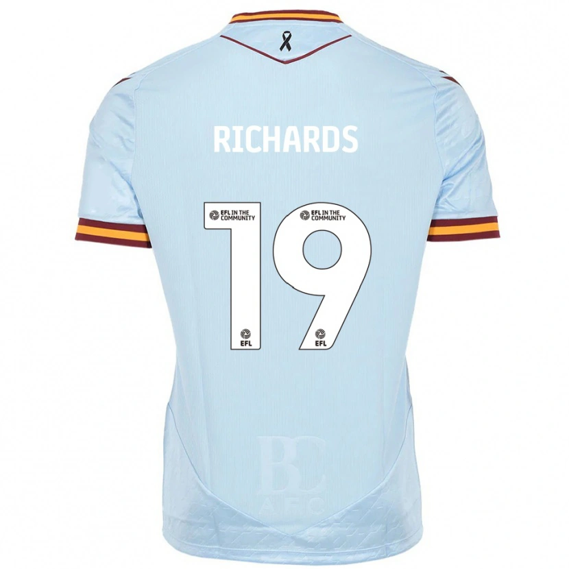 Danxen Mujer Camiseta Lewis Richards #19 Celeste 2ª Equipación 2025/26 La Camisa