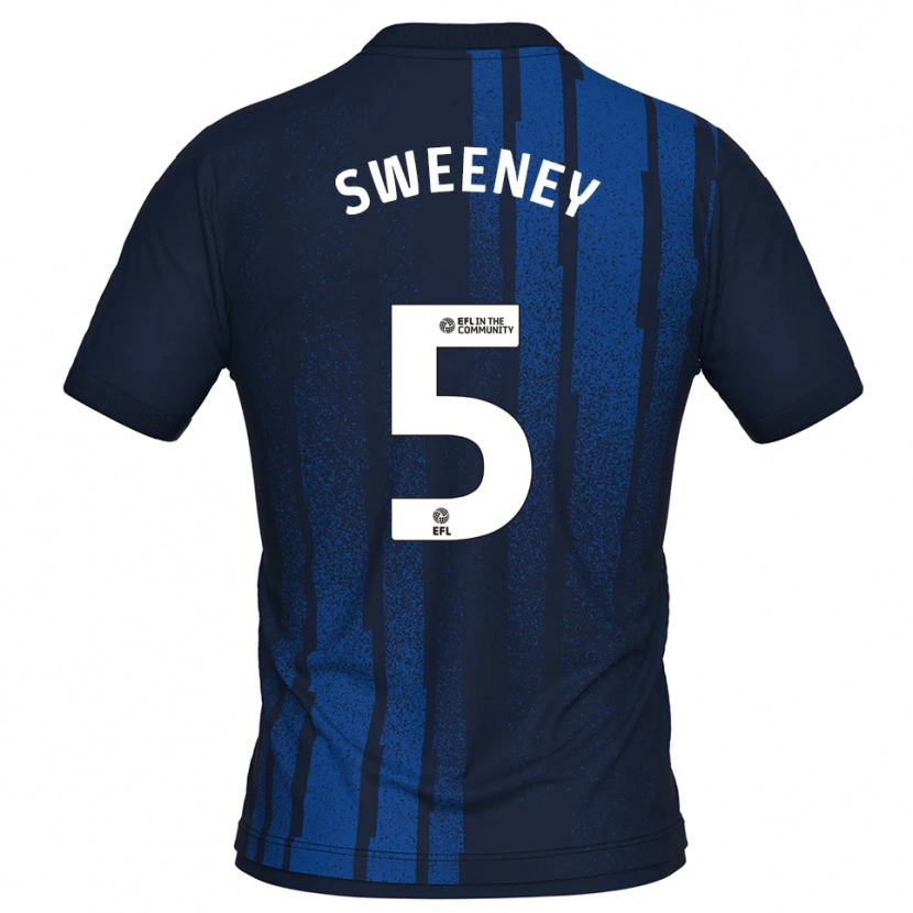 Danxen Mujer Camiseta Ryan Sweeney #5 Azul Marino Blanco 2ª Equipación 2025/26 La Camisa