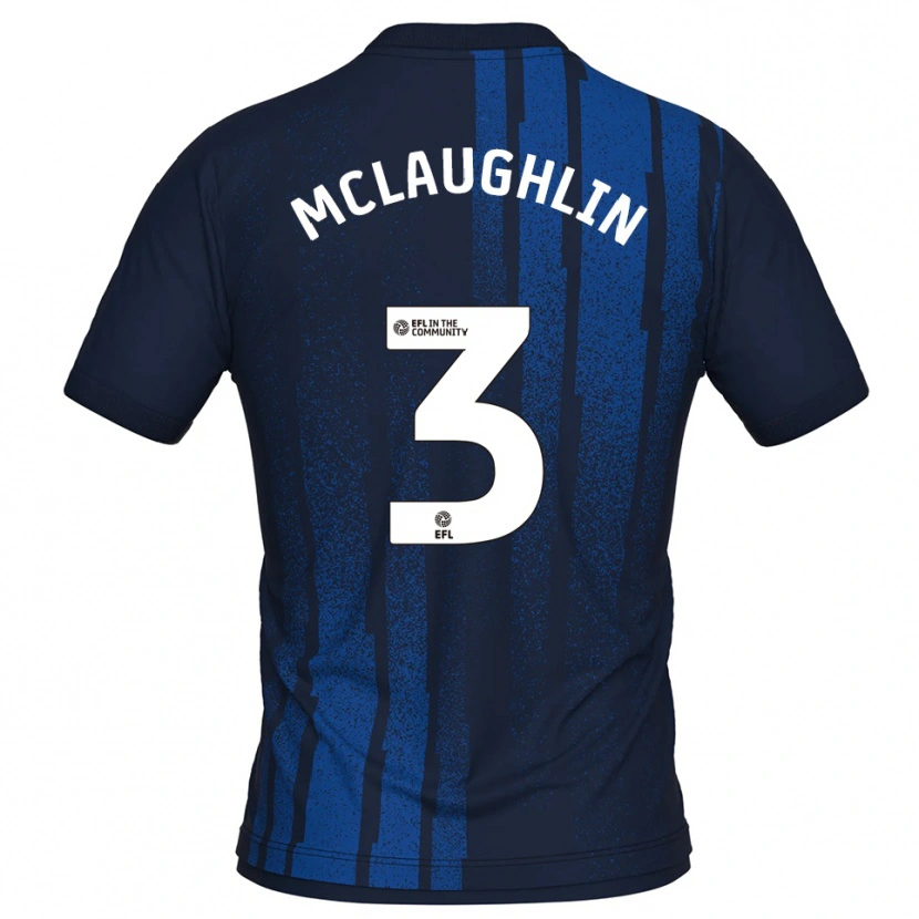 Danxen Mujer Camiseta Stephen Mclaughlin #3 Azul Marino Blanco 2ª Equipación 2025/26 La Camisa