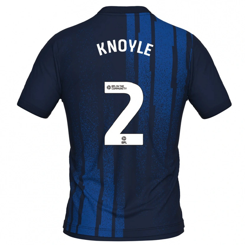 Danxen Mujer Camiseta Kyle Knoyle #2 Azul Marino Blanco 2ª Equipación 2025/26 La Camisa