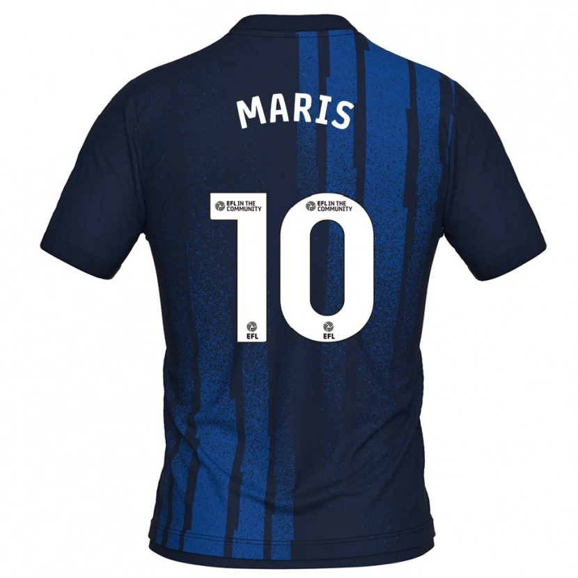 Danxen Mujer Camiseta George Maris #10 Azul Marino Blanco 2ª Equipación 2025/26 La Camisa