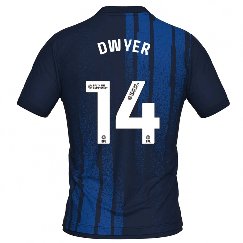 Danxen Mujer Camiseta Dom Dwyer #14 Azul Marino Blanco 2ª Equipación 2025/26 La Camisa