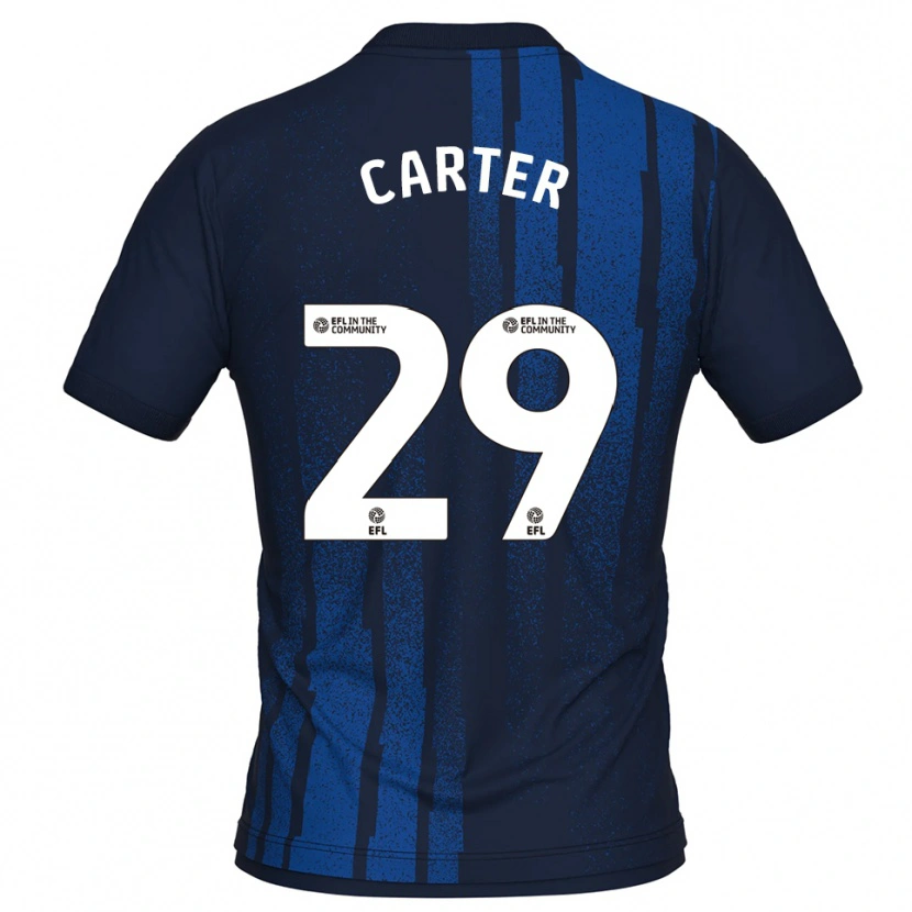 Danxen Mujer Camiseta Charlie Carter #29 Azul Marino Blanco 2ª Equipación 2025/26 La Camisa