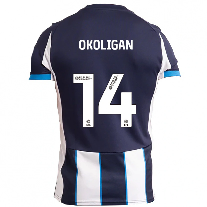 Danxen Mujer Camiseta Desire Okoligan #14 Blanco Azul Marino 2ª Equipación 2025/26 La Camisa