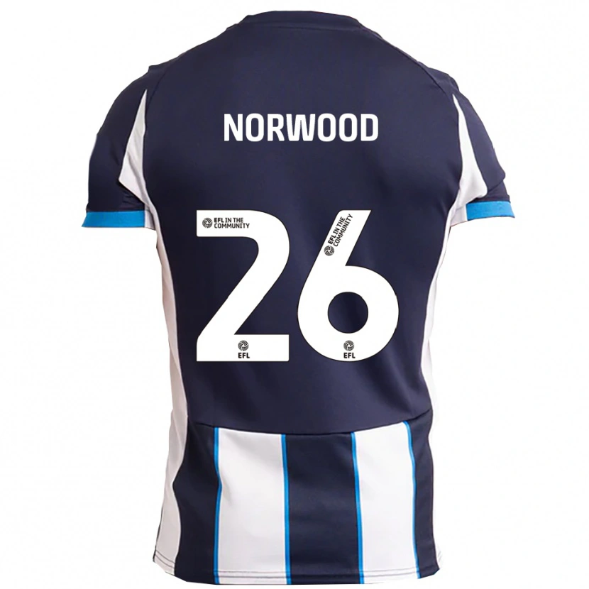 Danxen Mujer Camiseta Oliver Norwood #26 Blanco Azul Marino 2ª Equipación 2025/26 La Camisa