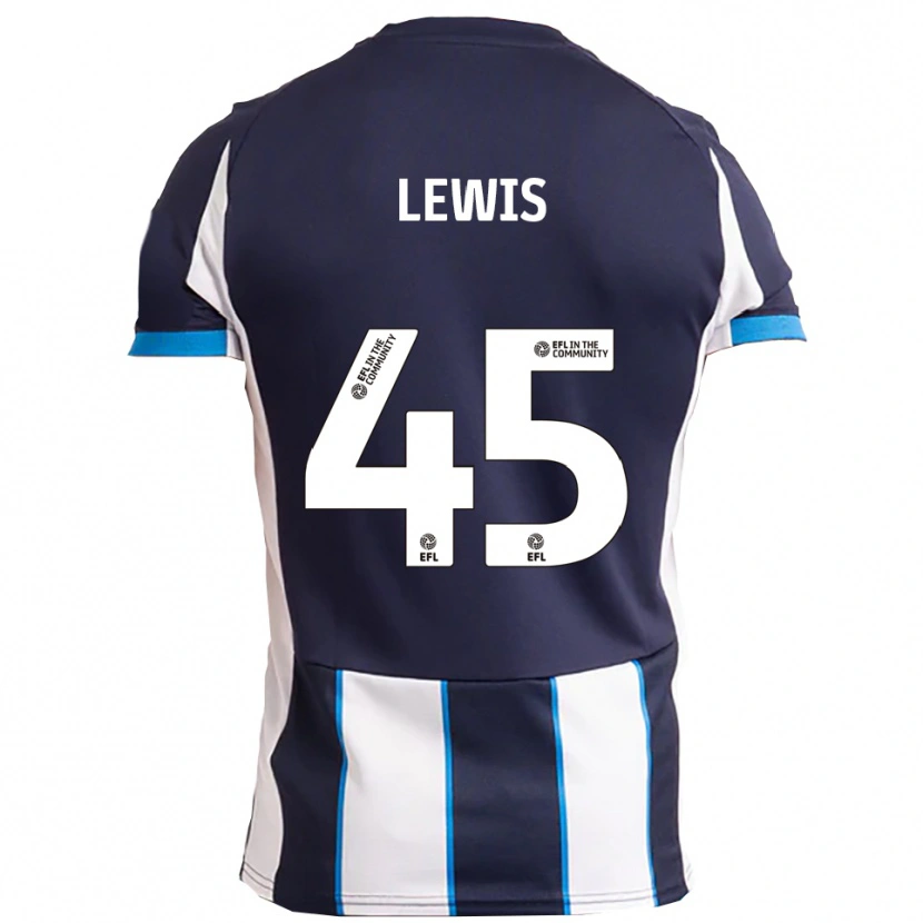 Danxen Mujer Camiseta Jake Lewis #45 Blanco Azul Marino 2ª Equipación 2025/26 La Camisa