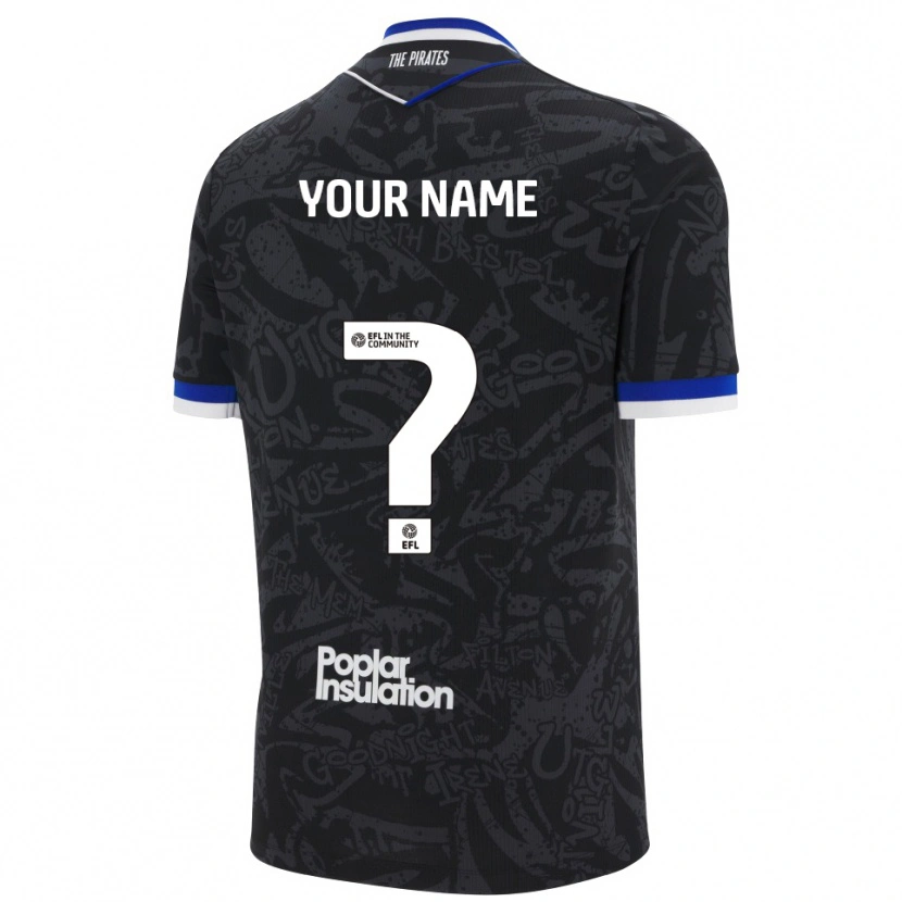 Danxen Mujer Camiseta Su Nombre #0 Negro Blanco 2ª Equipación 2025/26 La Camisa