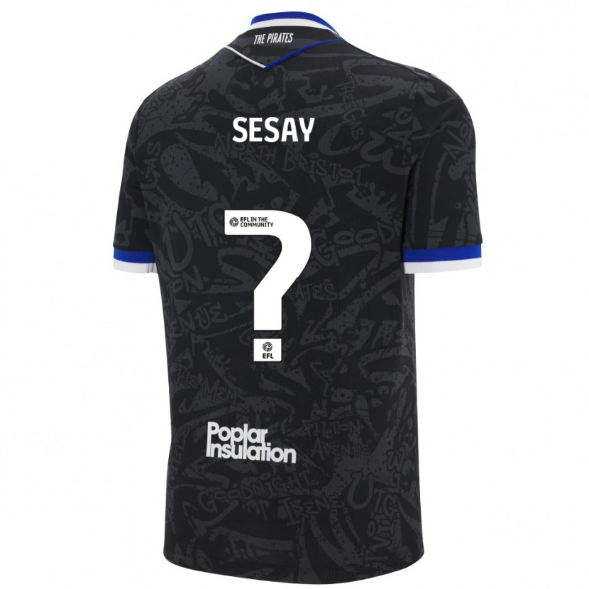 Danxen Mujer Camiseta Malik Sesay #0 Negro Blanco 2ª Equipación 2025/26 La Camisa
