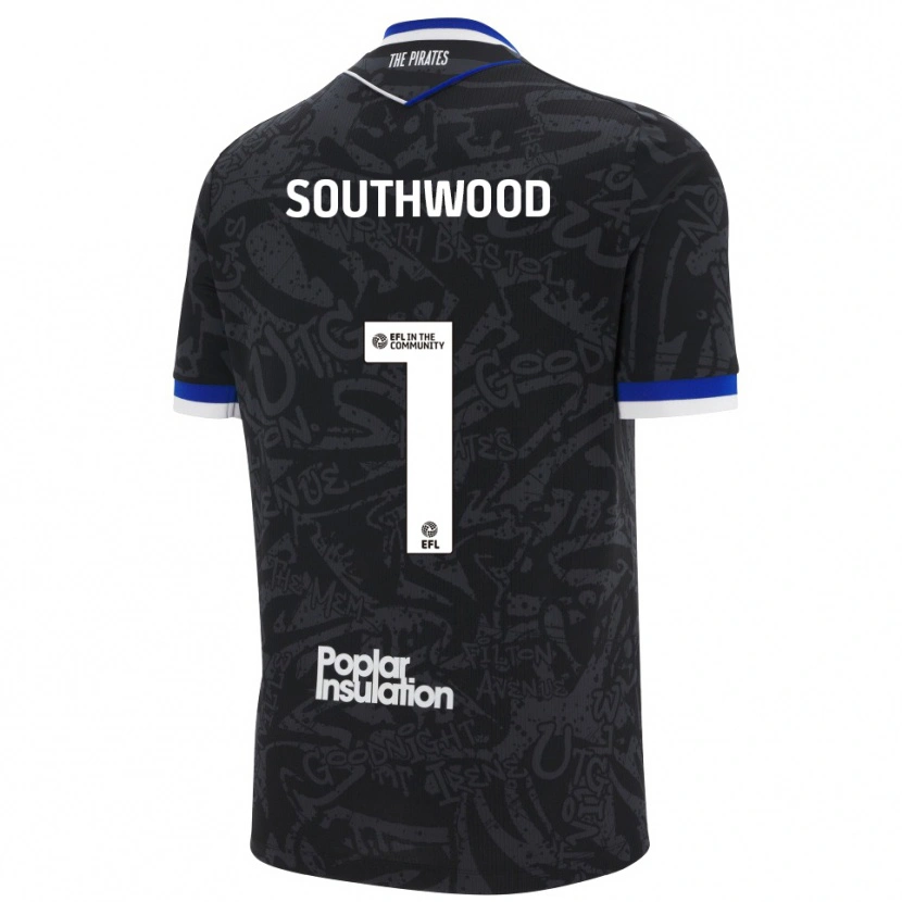 Danxen Mujer Camiseta Luke Southwood #1 Negro Blanco 2ª Equipación 2025/26 La Camisa