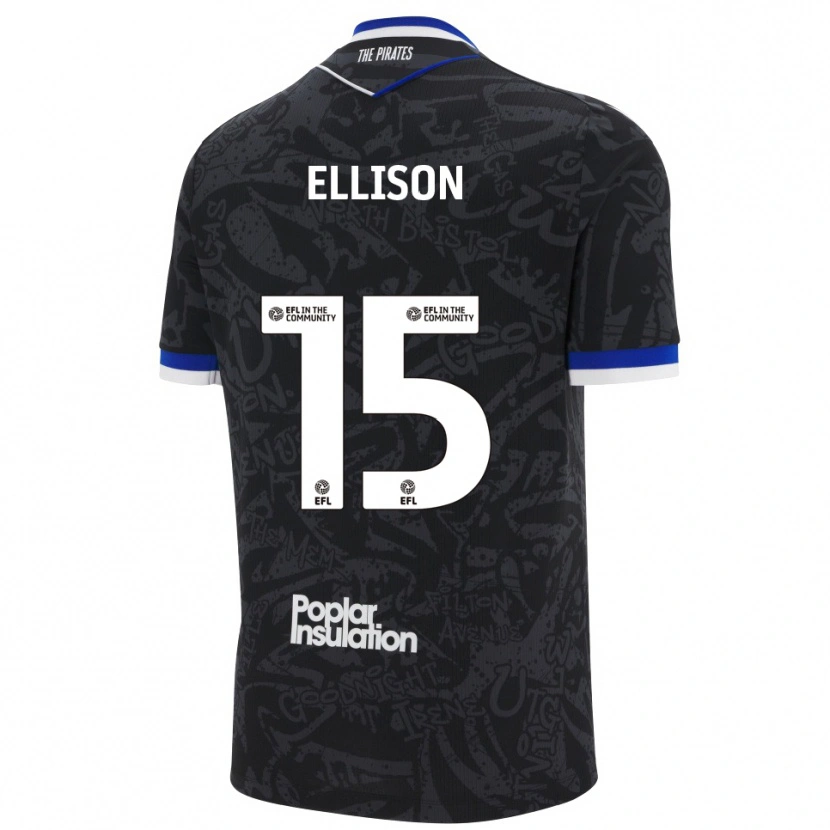 Danxen Mujer Camiseta Dan Ellison #15 Negro Blanco 2ª Equipación 2025/26 La Camisa