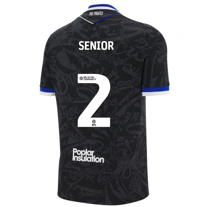 Danxen Mujer Camiseta Joel Senior #2 Negro Blanco 2ª Equipación 2025/26 La Camisa