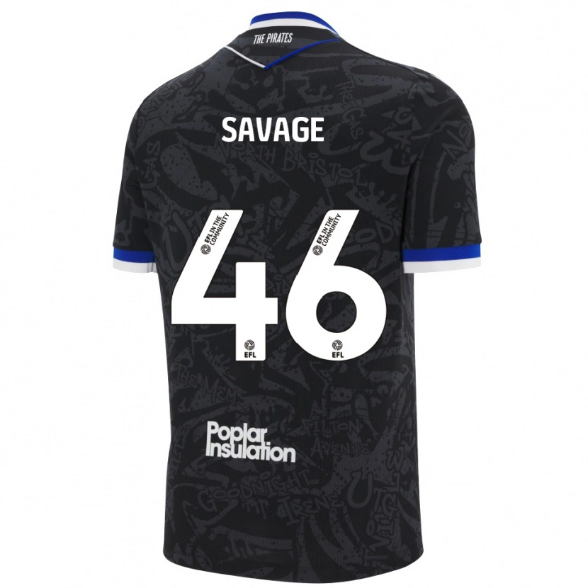 Danxen Mujer Camiseta Taelan Savage #46 Negro Blanco 2ª Equipación 2025/26 La Camisa