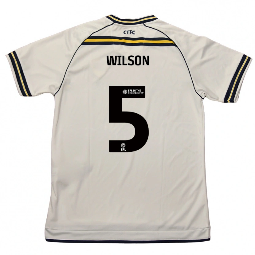 Danxen Mujer Camiseta James Wilson #5 Blanco Azul Marino 2ª Equipación 2025/26 La Camisa