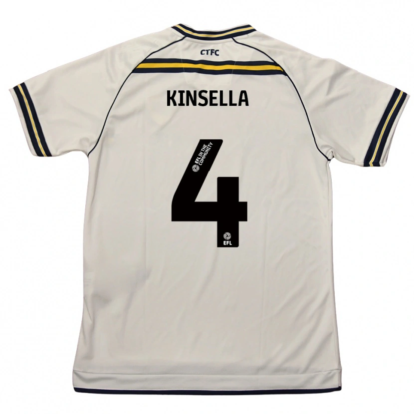 Danxen Mujer Camiseta Liam Kinsella #4 Blanco Azul Marino 2ª Equipación 2025/26 La Camisa