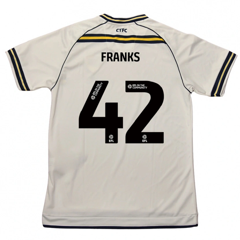 Danxen Mujer Camiseta Jude Franks #42 Blanco Azul Marino 2ª Equipación 2025/26 La Camisa